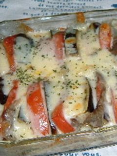 牛肉・なす・トマトのチーズ焼き-レシピのメイン写真
