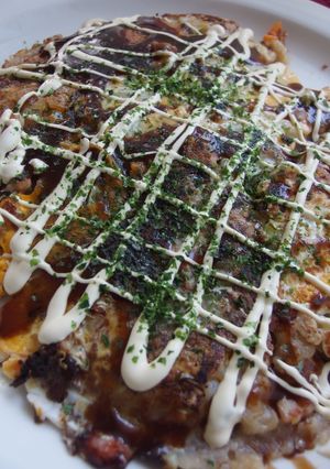 冷凍チャーハンで焼くお好み焼き-レシピのメイン写真