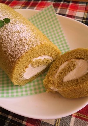 フワフワ抹茶ロールケーキ-レシピのメイン写真