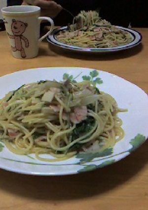 水菜とベーコンの和風パスタ-レシピのメイン写真