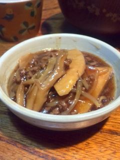 竹の子、舞茸、ひき肉の甘辛煮-レシピのメイン写真
