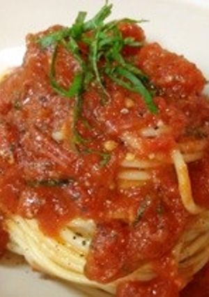 簡単１０分！トマトパスタ☆盛付のコツも-レシピのメイン写真