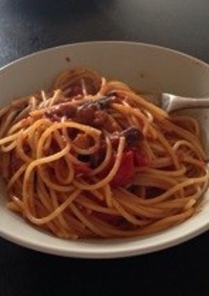 【シンプルパスタ】秋刀魚ナスパスタ-レシピのメイン写真
