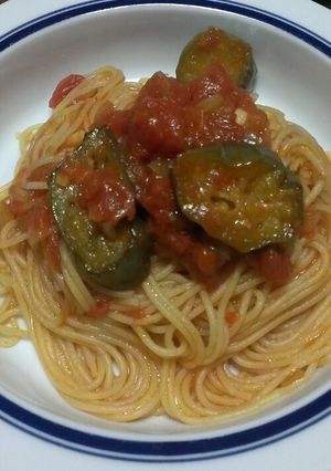 ナスとトマトのシンプルパスタ-レシピのメイン写真