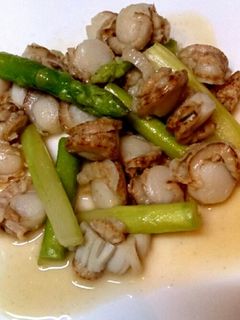 簡単☆アスパラとベビーホタテのバター炒め-レシピのメイン写真