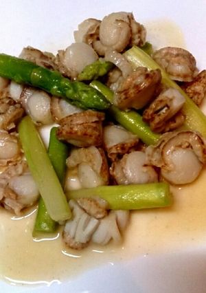 簡単☆アスパラとベビーホタテのバター炒め-レシピのメイン写真