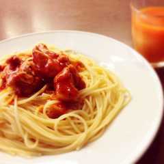 รูปของ かんたん♪とりとトマトのパスタ