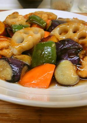 大戸家風＊鶏肉と秋野菜の黒酢餡かけ-レシピのメイン写真