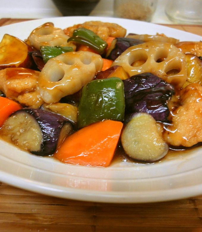大戸家風＊鶏肉と秋野菜の黒酢餡かけ-レシピのメイン写真