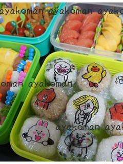 LINEラインキャラ弁☆ラップおにぎり☆-レシピのメイン写真