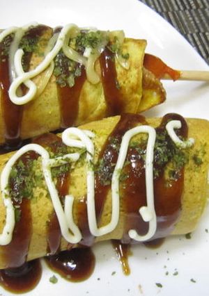 クルクルお好み焼きホットドッグ-レシピのメイン写真