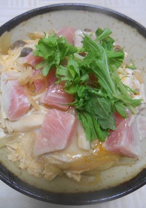 きのこと鮪ぶつぎり入り秋風味玉子丼-レシピのメイン写真