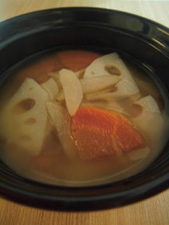 蓮根とごぼうと人参の味噌汁-レシピのメイン写真