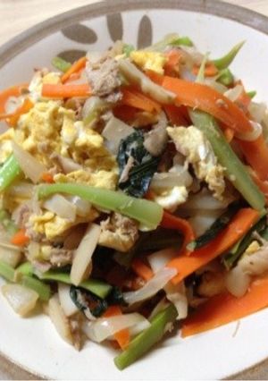 残り野菜でツナ卵炒め-レシピのメイン写真