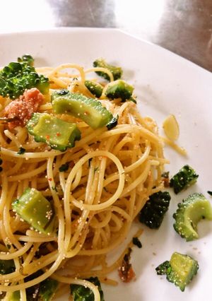 ゴーヤバジルと明太子のスパゲッティ-レシピのメイン写真
