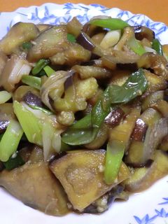 ノンオイル♪茄子と長ネギの醤油炒め-レシピのメイン写真