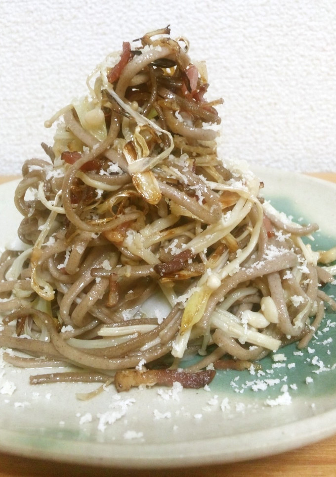 えのきとネギの蕎麦パスタ-レシピのメイン写真