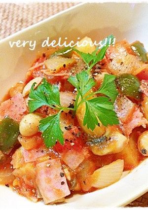 冷蔵庫の整理しましょ♬残り野菜のトマト煮-レシピのメイン写真