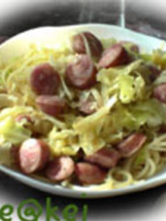 キャベツと生ウインナーのスパゲティ-レシピのメイン写真