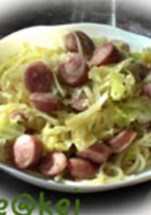 キャベツと生ウインナーのスパゲティ-レシピのメイン写真