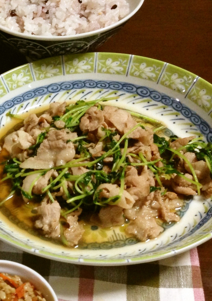 豚肉と豆苗炒め-レシピのメイン写真