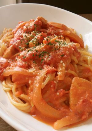 トマト缶で簡単＊トマトクリームパスタ-レシピのメイン写真