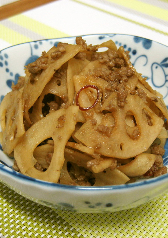 れんこんとひき肉のきんぴら-レシピのメイン写真