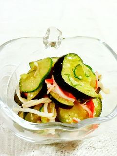 なす・きゅうりとカニ蒲鉾のわさびあえ♪-レシピのメイン写真