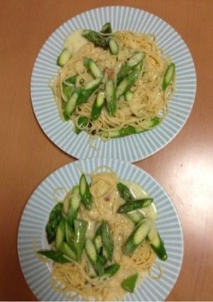 アスパラクリームパスタ-レシピのメイン写真