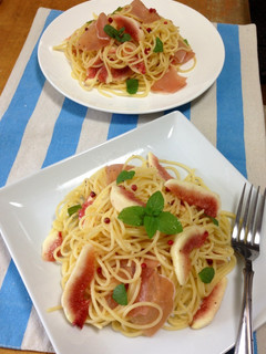 生ハム&無花果の冷たいパスタ ミント風味-レシピのメイン写真