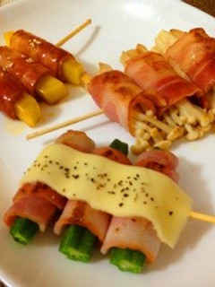 3種の野菜ベーコン巻き-レシピのメイン写真