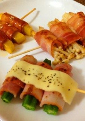 ３種の野菜ベーコン巻き-レシピのメイン写真