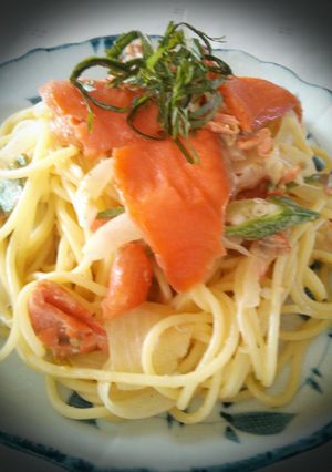 スモークサーモンとオクラのクリームパスタ-レシピのメイン写真