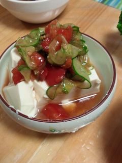 トマトきゅうり冷奴♪-レシピのメイン写真