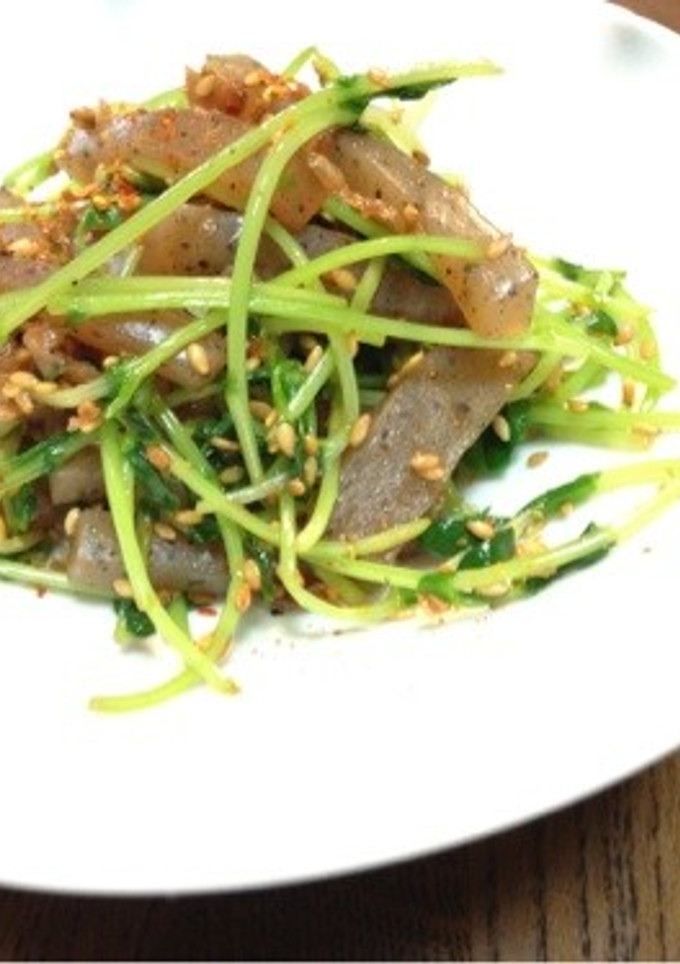 コンニャクと豆苗のきんぴら-レシピのメイン写真