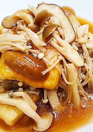 フライパンひとつで～豆腐のきのこあんかけ-レシピのメイン写真