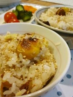 焼き栗の炊き込みおこわ-レシピのメイン写真