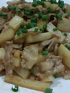 長芋と豚バラのニンニク醤油炒め-レシピのメイン写真
