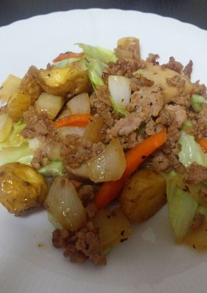 ☆豚挽き肉と野菜のコンソメ炒め☆-レシピのメイン写真