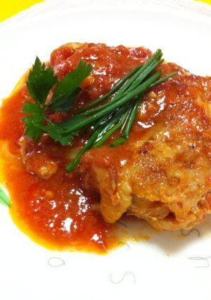 鳥もも肉の和風トマト煮-レシピのメイン写真