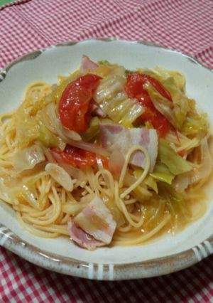 キャベツとトマトのスープスパゲティ-レシピのメイン写真