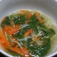 鶏の茹で汁で春雨ブイヨンスープ