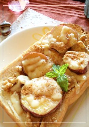 さつま芋と胡桃のメイプルチーズトースト-レシピのメイン写真