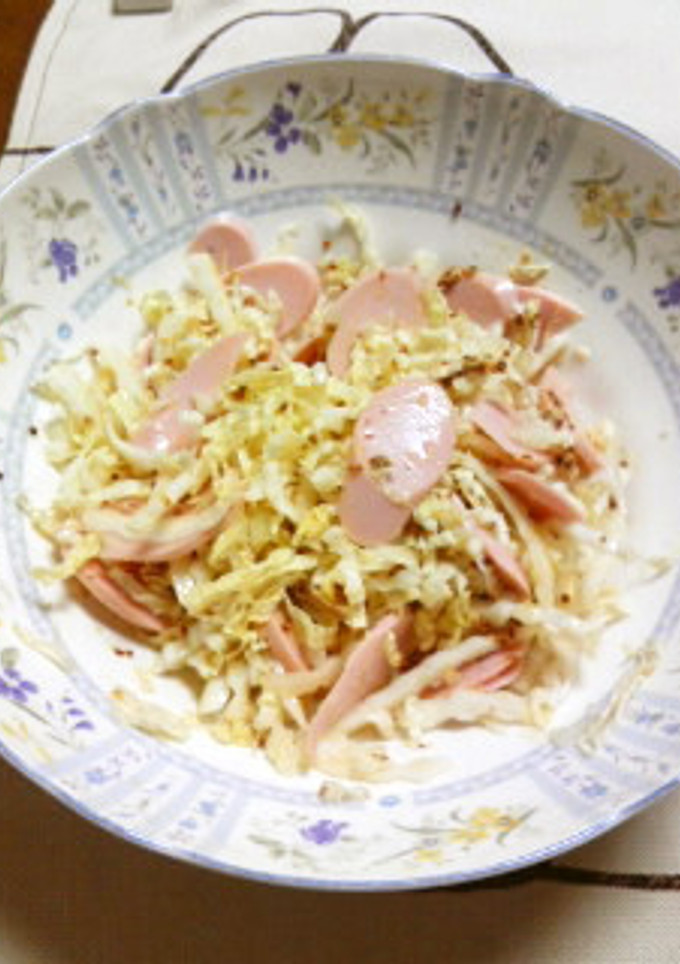 白菜と魚肉ソーセージの粒マスタードサラダ-レシピのメイン写真