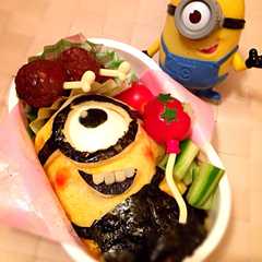 รูปของ キャラ弁❤︎怪盗グルー、ミニオン弁当❤︎