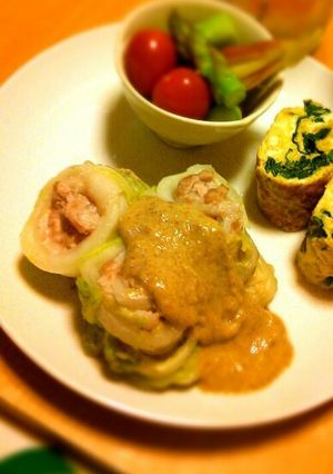 豚肉の白菜ロール☆胡麻味噌ソース-レシピのメイン写真