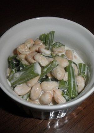 つるむらさきと大豆のからしマヨネーズあえ-レシピのメイン写真