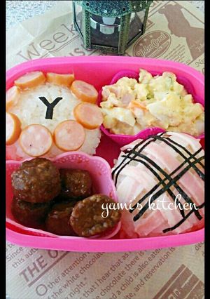 ♡簡単♡デコおにぎり弁当♡チェック柄♡-レシピのメイン写真