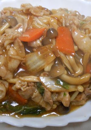 本つゆで白菜と豚肉のあんかけ丼-レシピのメイン写真