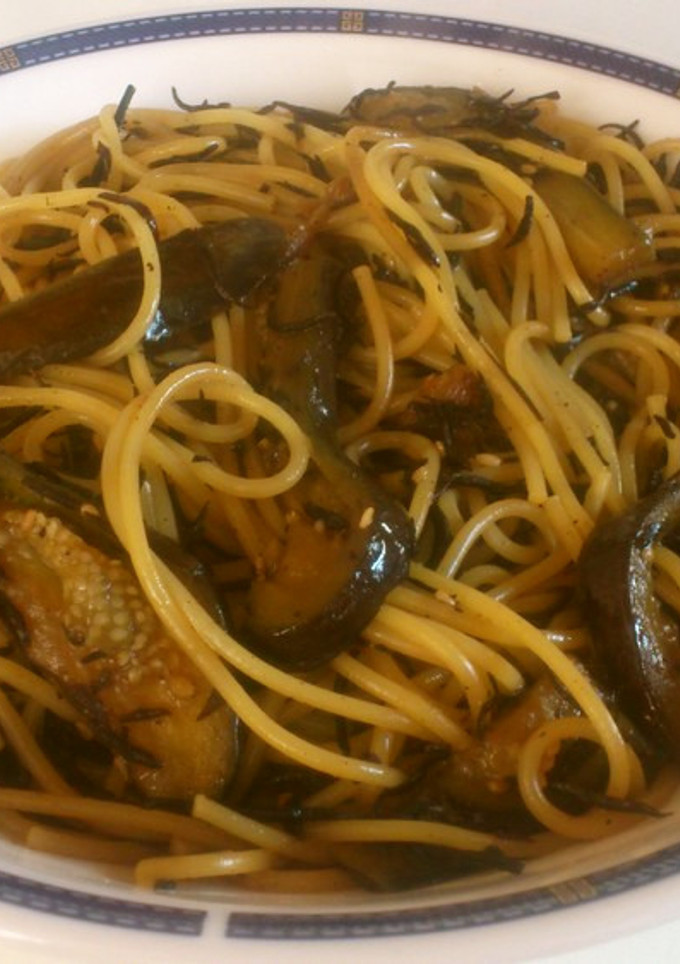 ひじきのふりかけと茄子の和風パスタ-レシピのメイン写真